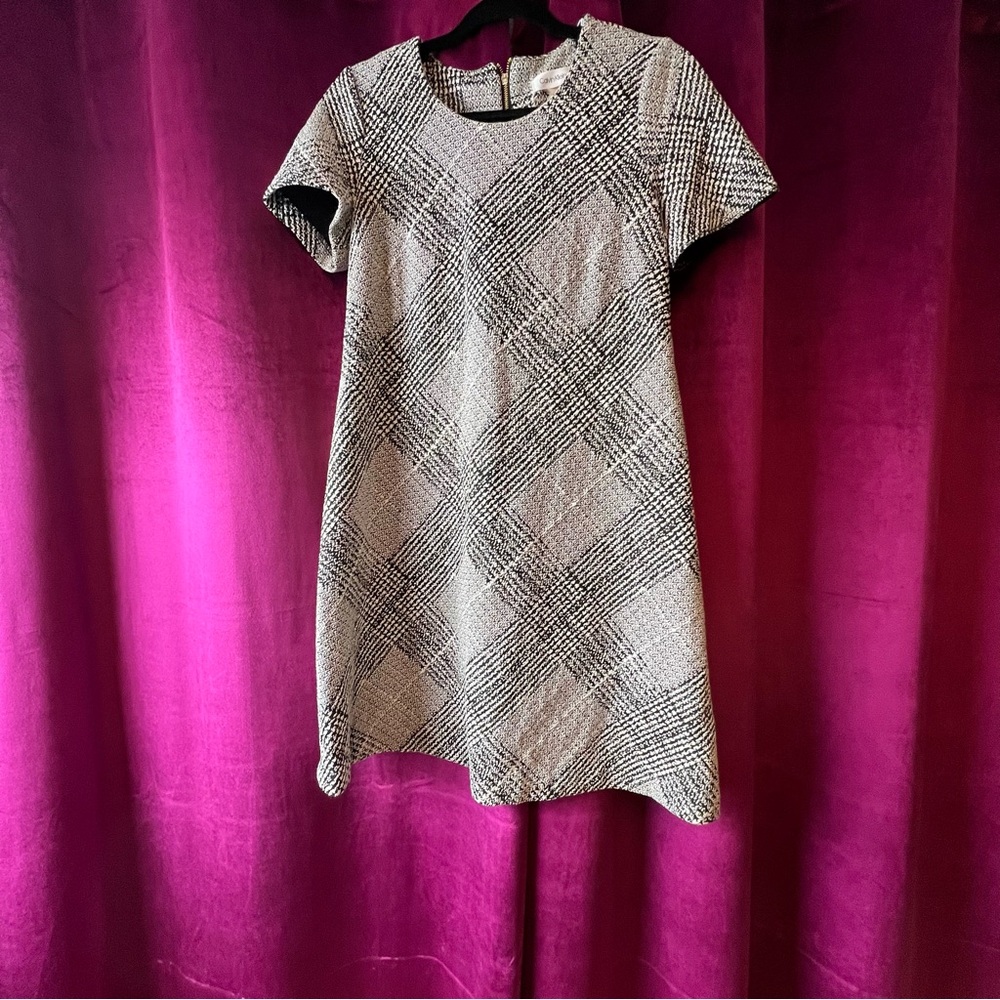 Calvin Klein Monochrome Plaid Mini Dress